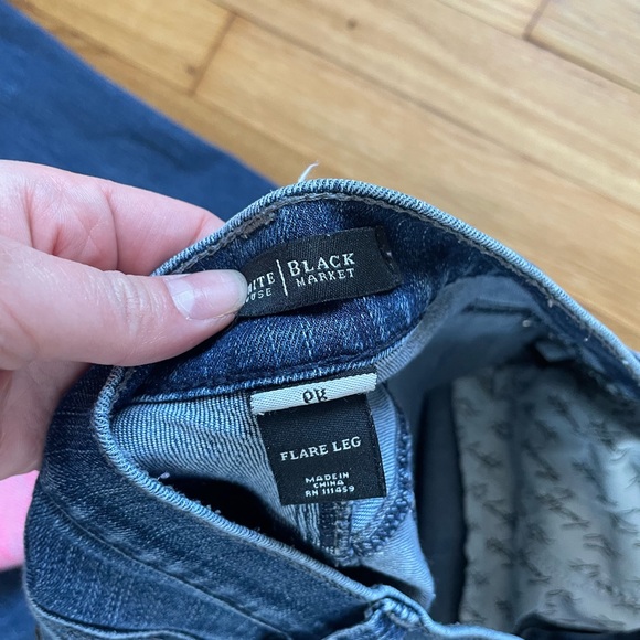 White House Black Market 6R Noir Flare Leg with Beaded embroidery - Picture 4 of 4